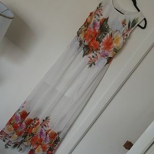 White and Floral Maxi Dress